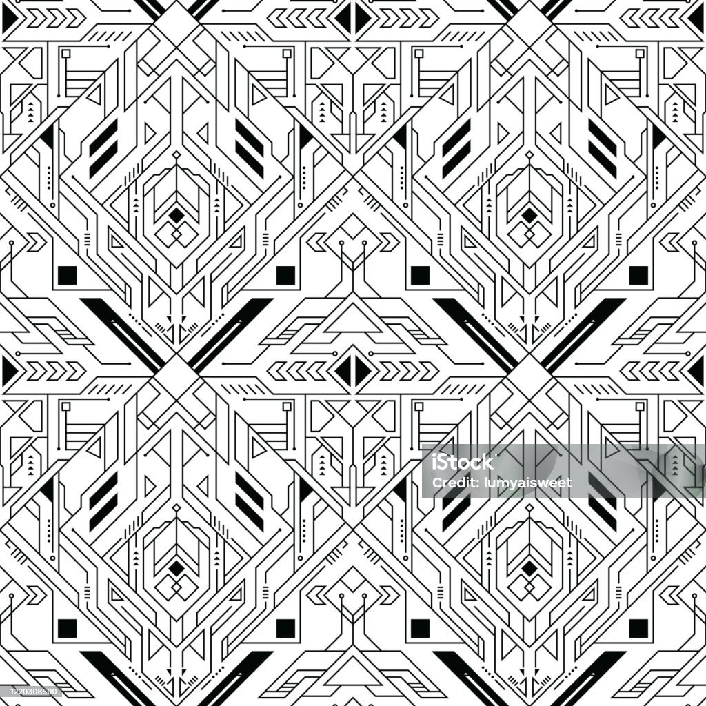 Vector Illustration Technology With Line Pattern Stock Illustration ...