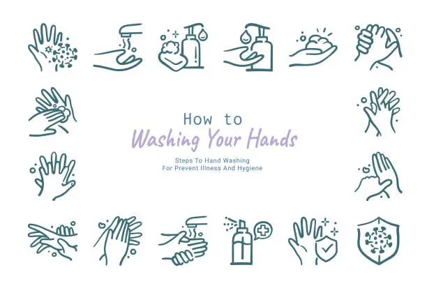Vector illustration of washing your hands