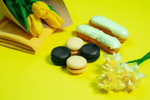 istock Monochrome stylish composition in yellow color. Top view, flat lay. 1220312101