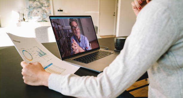 istock Woman making video call to business partner 1220314634