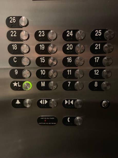 панель кнопки лифта - elevator push button control panel moving up стоковые фото и изображения