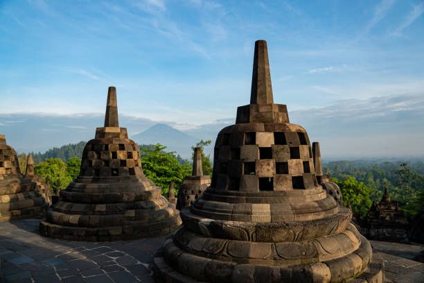 istock Borobodur temple during sunrise 1220326881