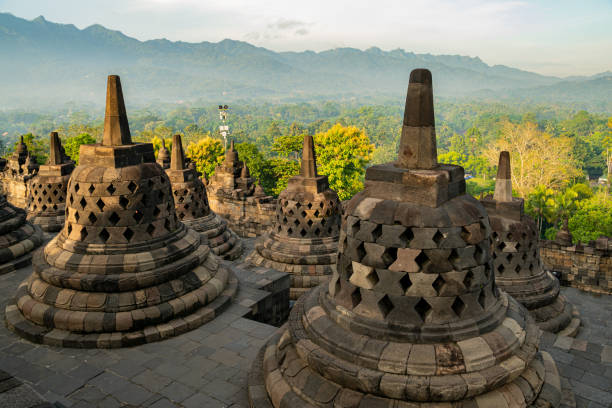 istock Borobodur temple during sunrise 1220326969