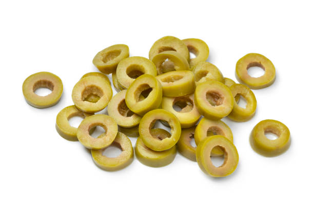 istock Sliced green olive rings as an ingredient for cooking 1220327395