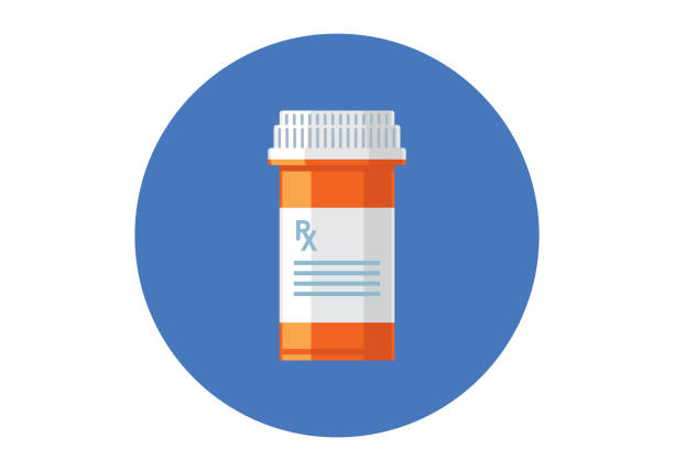 tablettenfläschchen  - rx pill prescription symbol stock-grafiken, -clipart, -cartoons und -symbole