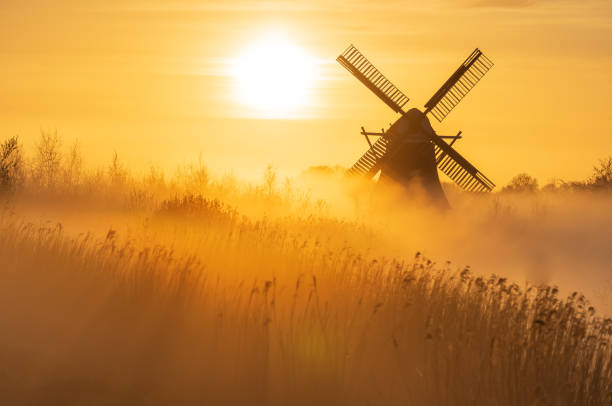 Dutch sunrise stock photo