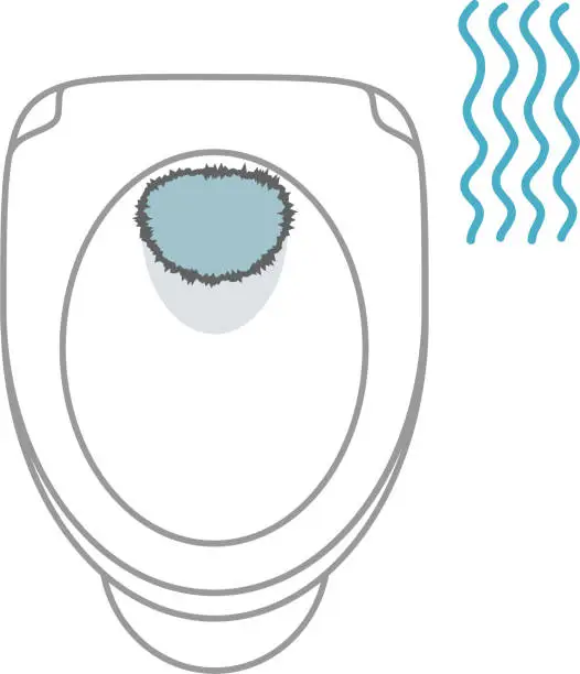 Vector illustration of Blackened stains on the toilet