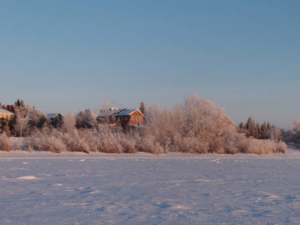 istock Winter evening on the Irtysh River 1220337935