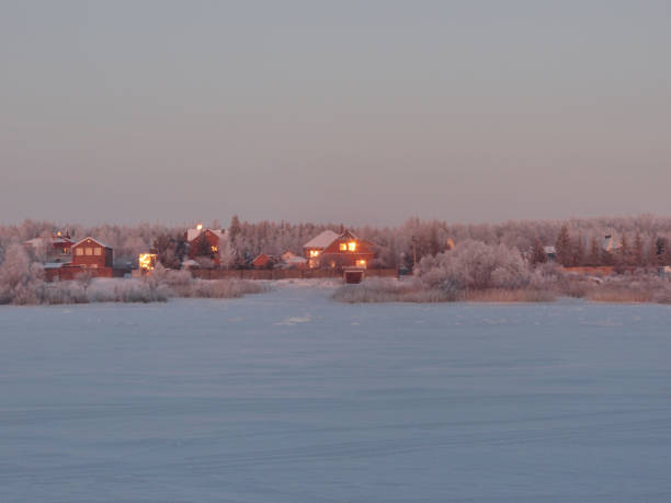istock Winter evening on the Irtysh River 1220338057