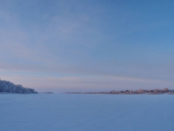 istock Winter evening on the Irtysh River 1220338068
