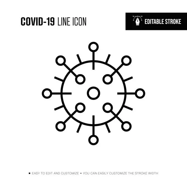 Vector illustration of Covid-19 Line Icon - Editable Stroke