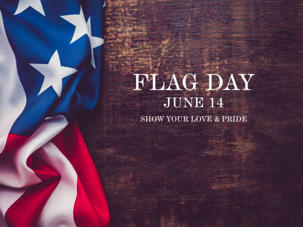 istock American Flag. Beautiful, bright card. Top view 1220347179