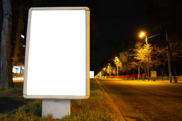 istock Blank citylight for advertising at the city around, copyspace for your text, image, design 1220347187