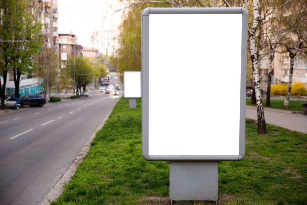 istock Blank citylight for advertising at the city around, copyspace for your text, image, design 1220347188