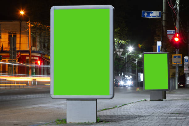 istock Blank citylight for advertising at the city around, copyspace for your text, image, design 1220347217