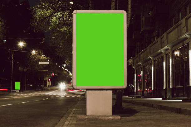 istock Blank citylight for advertising at the city around, copyspace for your text, image, design 1220347225