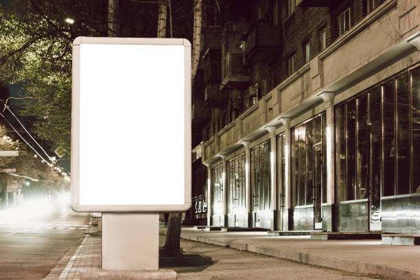 istock Blank citylight for advertising at the city around, copyspace for your text, image, design 1220347233