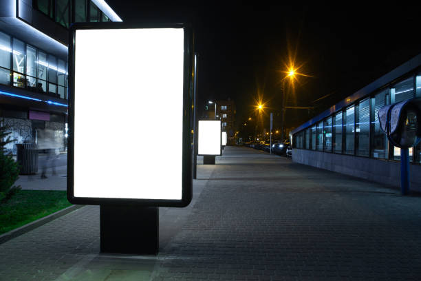 istock Blank citylight for advertising at the city around, copyspace for your text, image, design 1220347250