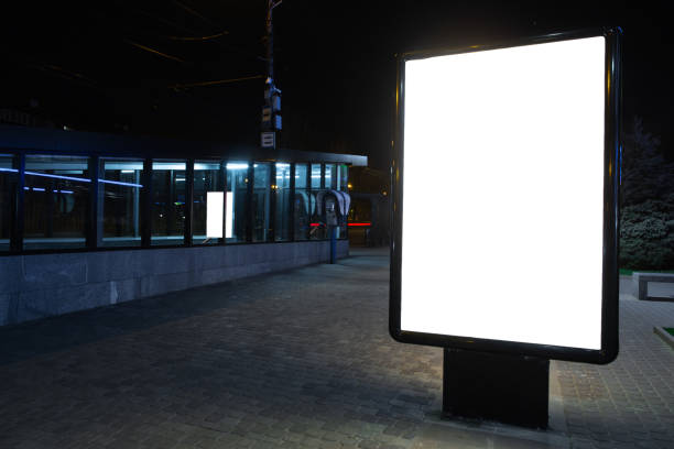 istock Blank citylight for advertising at the city around, copyspace for your text, image, design 1220347262