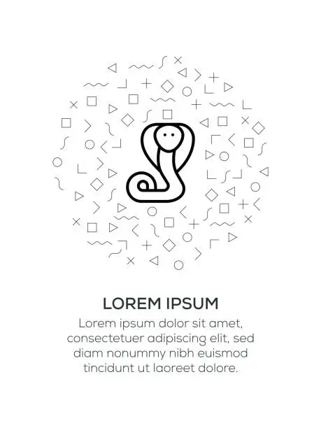 Vector illustration of Cobra icon arranged with geometrical shapes