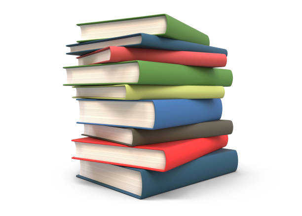 Stack books isolated 3d rendering stock photo