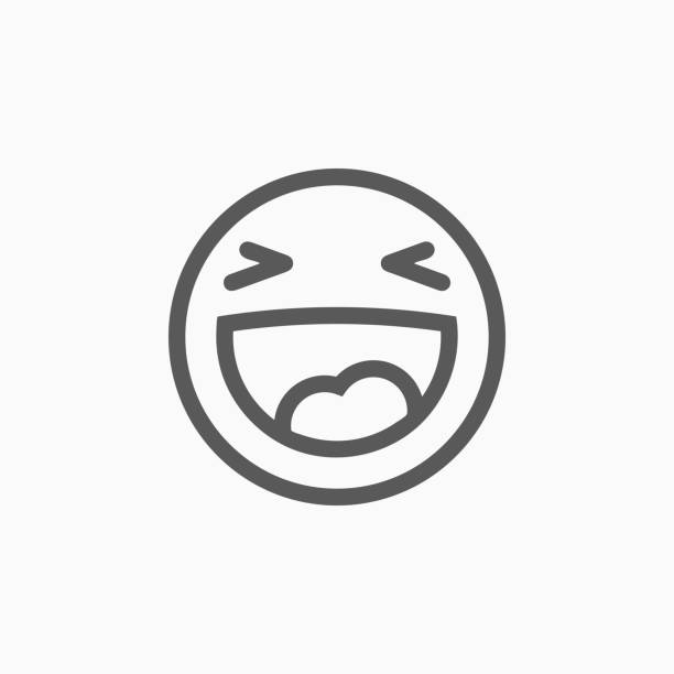 smile icon, laugh vector smile icon, laugh vector friends laughing stock illustrations