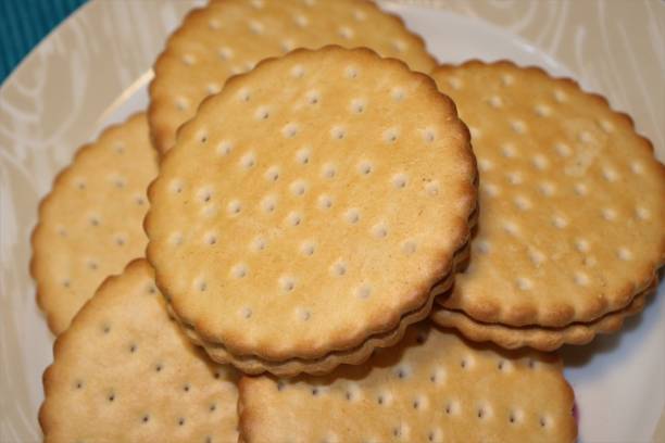 istock Delicious wafer with chocolate filling. 1220354698