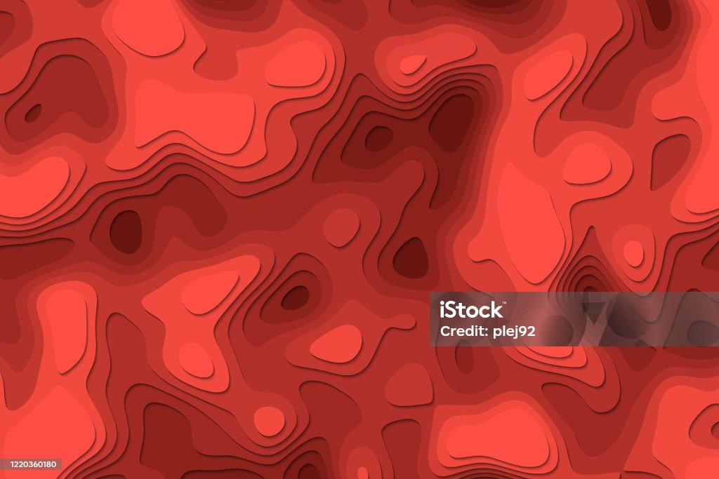 Abstract red color background with paper cutout 3D style Abstract red color background with paper cutout 3D style for banner, invitation, poster or web site design. Paper cut style, 3d effect imitation, vector illustration. Abstract stock vector