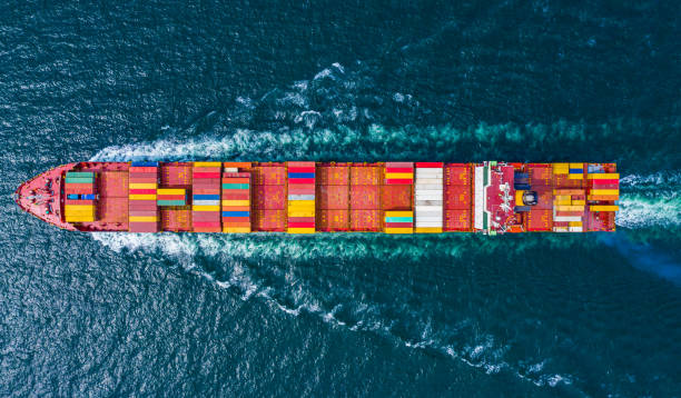 istock Container Ship Vessel Cargo Carrier. import export logistic and export products worldwide 1220362315