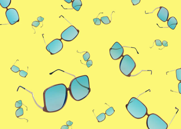 Retro sunglasses on minimal bright background. Summer concept.