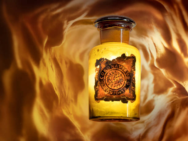 istock COVID-19 Corona Virus in antique pharmacy bottle 1220364404