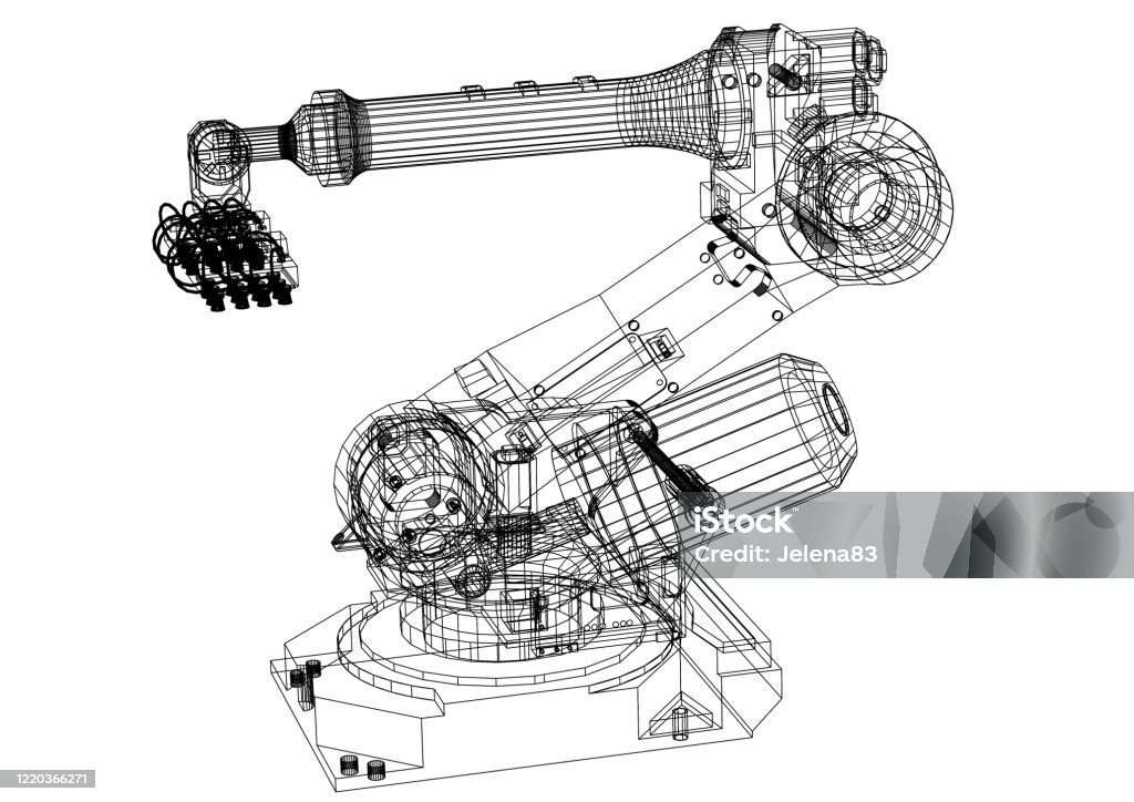 Robotic Arm Blueprint Stock Photo - Download Image Now - Architect ...