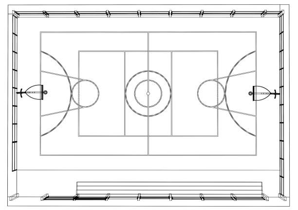 istock Basketball court blueprint 1220366948