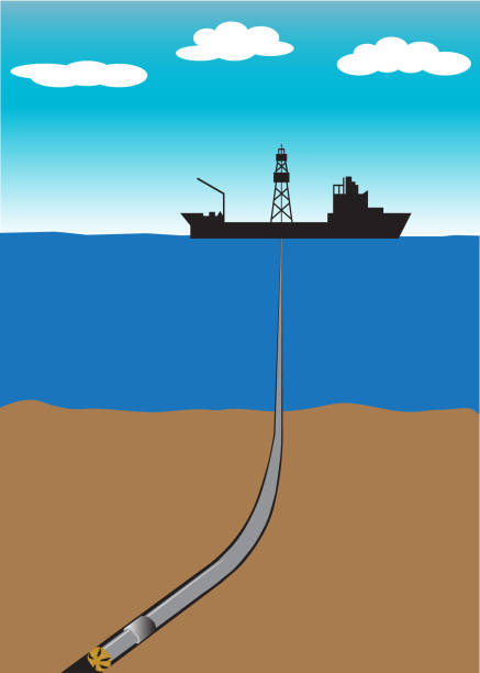 illustrations, cliparts, dessins animés et icônes de vecteur de navire de forage - drillship