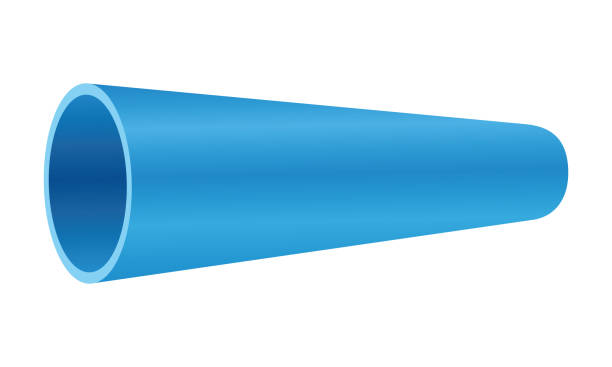 Blue PVC pipe Blue PVC pipe on white background pipe tube stock illustrations