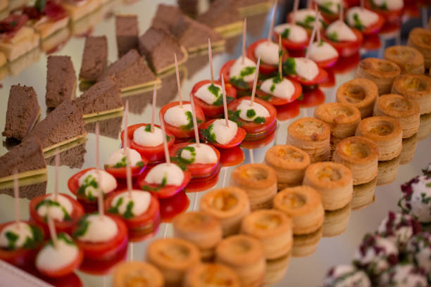 istock Delicious food in swedish buffet 1220368092