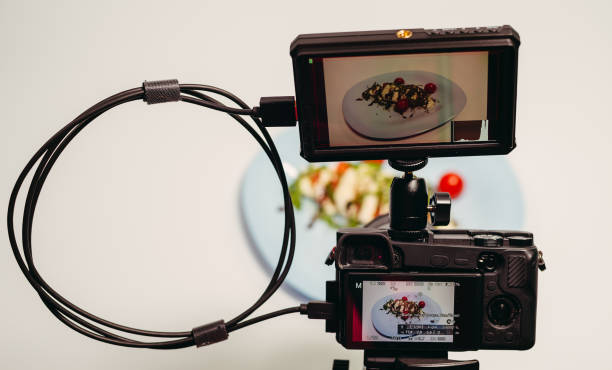 istock Videography. The camera removes the dish on a white background. 1220368266