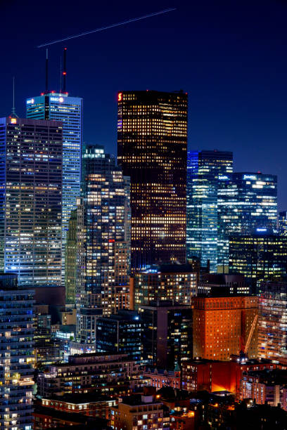 istock An aerial view of Toronto, Canada at night 1220373939