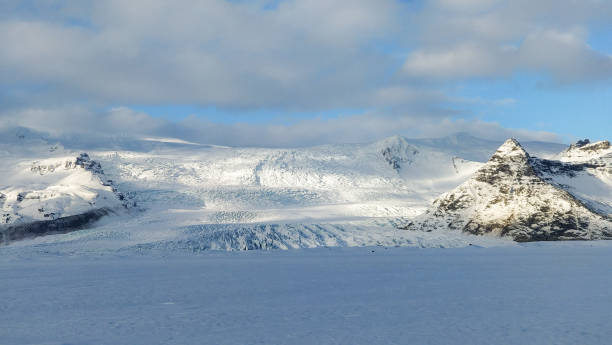 istock Snowy winter landscape glacier 1220376422