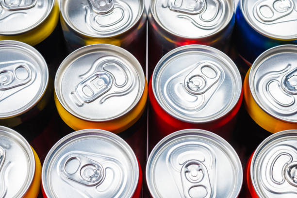 istock Group of aluminium cans, cold drink. 1220378205