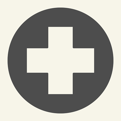 Medical assistance solid icon. Medical cross or plus care glyph style pictogram on white background. Ambulance and medicine signs for mobile concept and web design. Vector graphics