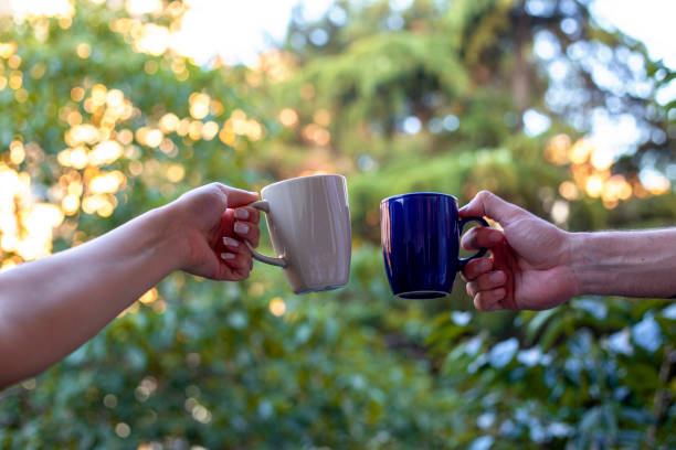 istock Coffee cups. Coffee drink in nature. 1220381302