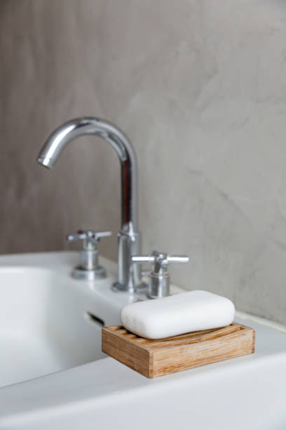 istock Home care, white soap hygiene to wash hands 1220382385