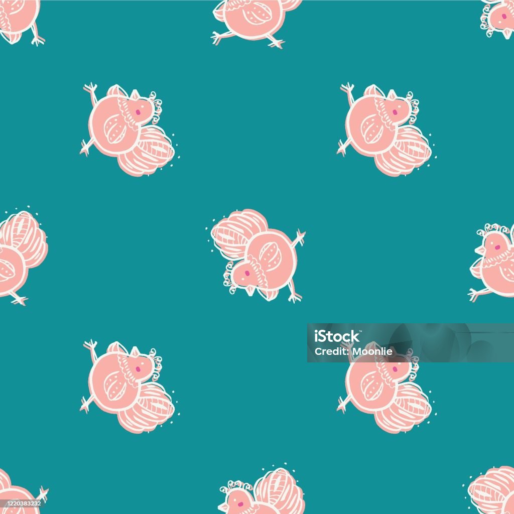 Chicken Repeat Pattern Chicken Folklore Print Seamless Repeat Pattern Stock Illustration ...