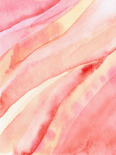 istock Watercolor illustration, background with abstract lines, spots, gradient in pink pastel colors. 1220383361