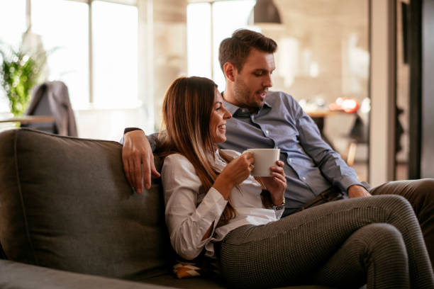 istock Couple having fun at home 1220387470