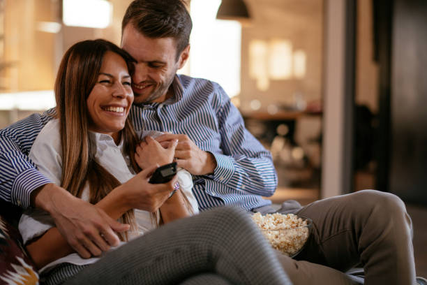 istock Couple having fun at home 1220388097