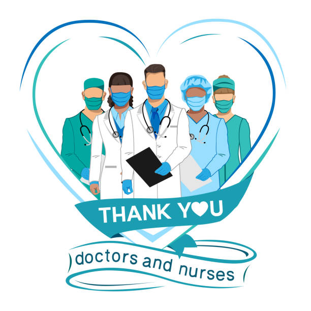 dziękuję lekarzom i pielęgniarkom - medical occupation flash stock illustrations