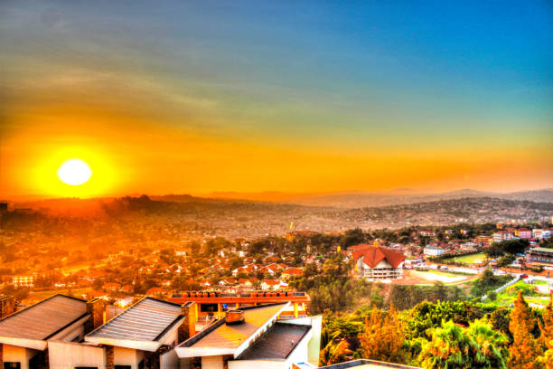 Sunset in Kampala Sunset captured from Naguru in Kampala Uganda uganda stock pictures, royalty-free photos & images