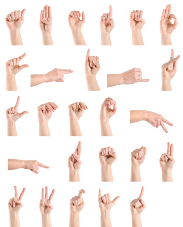 Mano alfabeto de lenguaje de signos photo